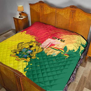 Ghana Republic Day Quilt Black Star Square - Grunge Style