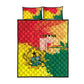 Ghana Republic Day Quilt Bed Set Black Star Square - Grunge Style