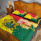 Ghana Republic Day Quilt Bed Set Black Star Square - Grunge Style