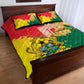 Ghana Republic Day Quilt Bed Set Black Star Square - Grunge Style