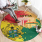 Ghana Republic Day Round Carpet Black Star Square - Grunge Style