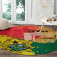 Ghana Republic Day Round Carpet Black Star Square - Grunge Style