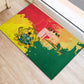 Ghana Republic Day Rubber Doormat Black Star Square - Grunge Style