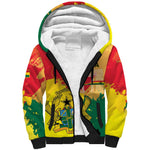 Personalized Ghana Republic Day Sherpa Hoodie Black Star Square - Grunge Style