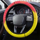 Ghana Republic Day Steering Wheel Cover Black Star Square - Grunge Style