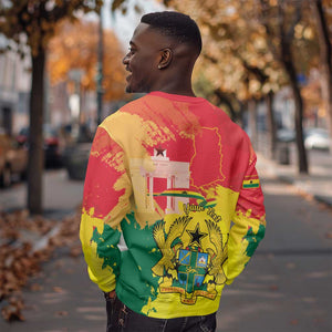 Personalized Ghana Republic Day Sweatshirt Black Star Square - Grunge Style