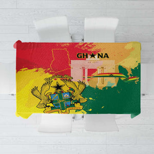 Ghana Republic Day Tablecloth Black Star Square - Grunge Style