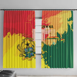 Ghana Republic Day Window Curtain Black Star Square - Grunge Style