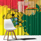 Ghana Republic Day Window Curtain Black Star Square - Grunge Style