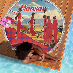 Maasai Adumu Dance Beach Blanket Shuka Pattern - Kenya Safari