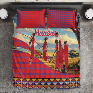 Maasai Adumu Dance Bedding Set Shuka Pattern - Kenya Safari