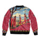 Maasai Adumu Dance Bomber Jacket Shuka Pattern - Kenya Safari