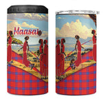 Maasai Adumu Dance 4 in 1 Can Cooler Tumbler Shuka Pattern - Kenya Safari