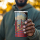 Maasai Adumu Dance 4 in 1 Can Cooler Tumbler Shuka Pattern - Kenya Safari