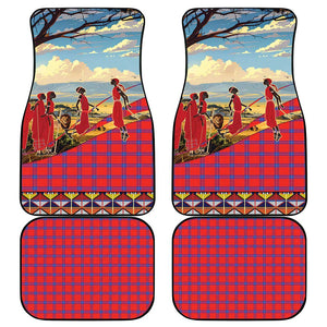 Maasai Adumu Dance Car Mats Shuka Pattern - Kenya Safari