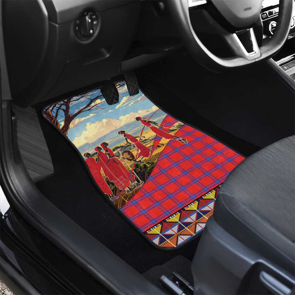Maasai Adumu Dance Car Mats Shuka Pattern - Kenya Safari