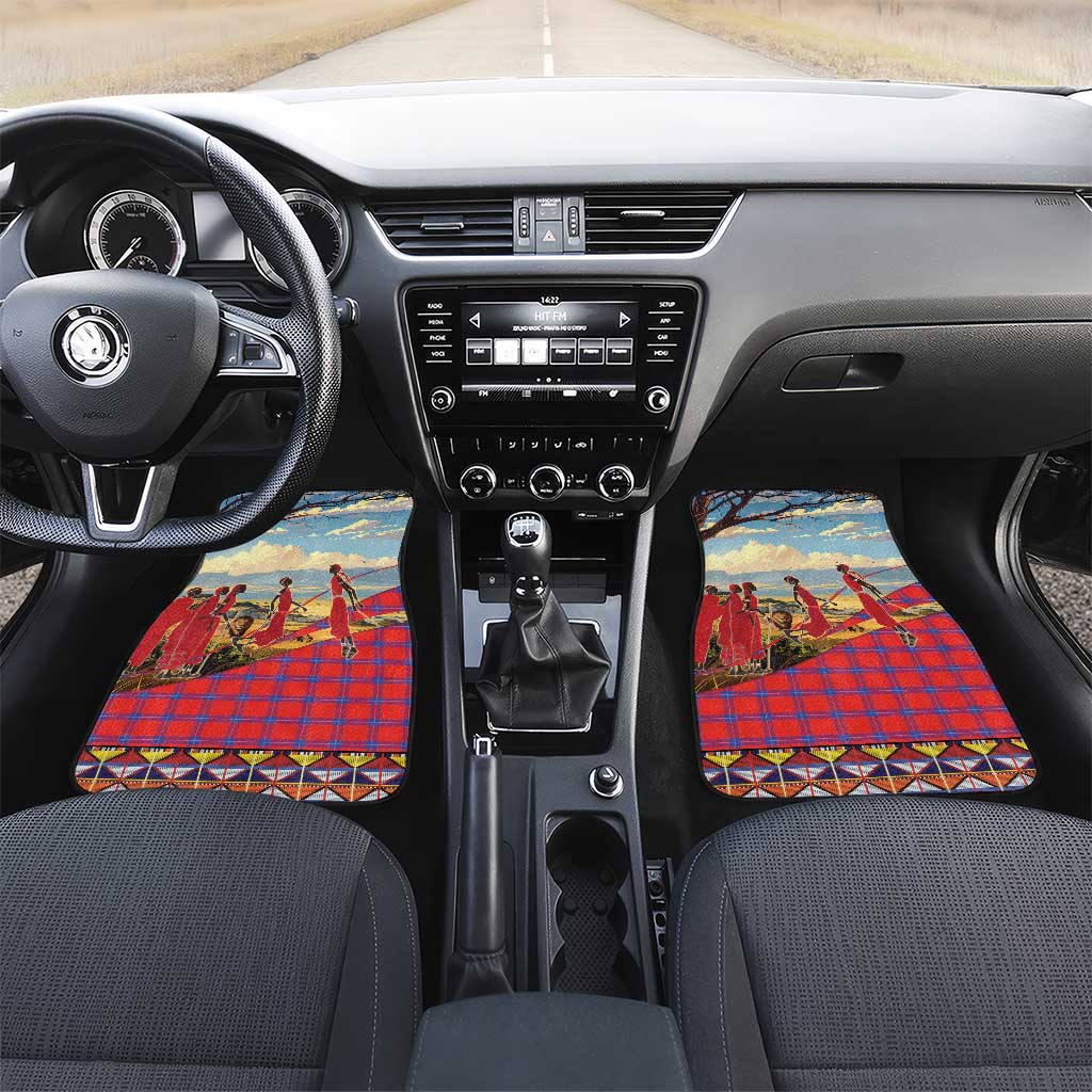 Maasai Adumu Dance Car Mats Shuka Pattern - Kenya Safari