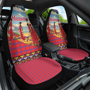 Maasai Adumu Dance Car Seat Cover Shuka Pattern - Kenya Safari