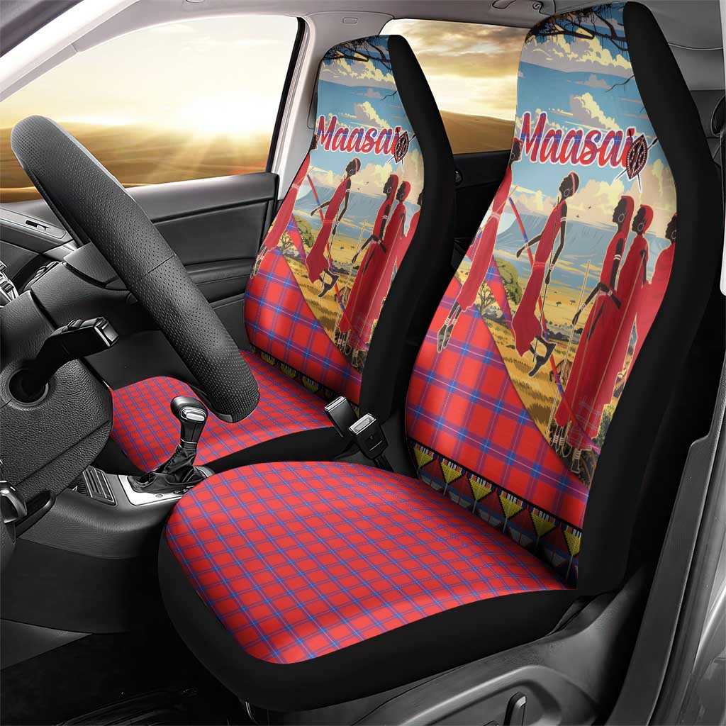 Maasai Adumu Dance Car Seat Cover Shuka Pattern - Kenya Safari