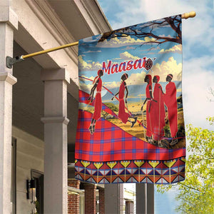 Maasai Adumu Dance Garden Flag Shuka Pattern - Kenya Safari