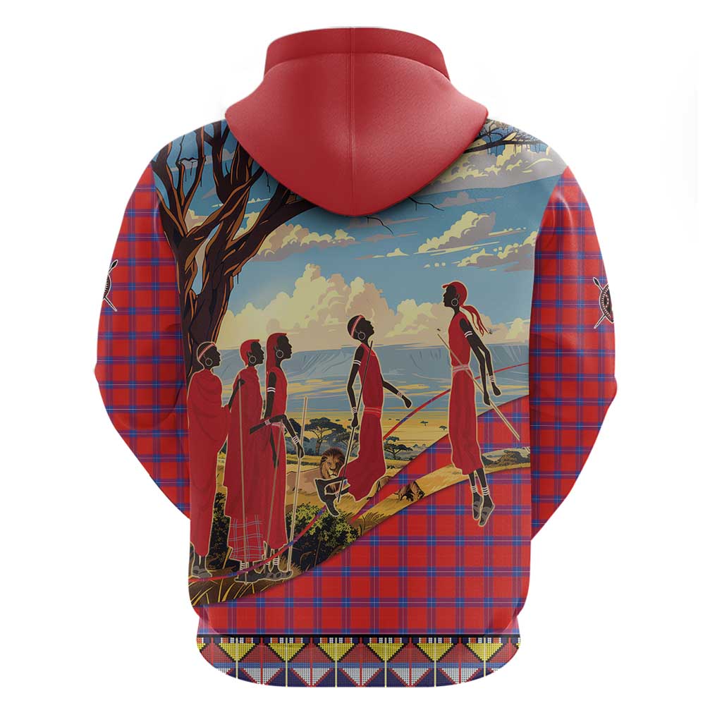 Maasai Adumu Dance Hoodie Shuka Pattern - Kenya Safari