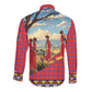 Maasai Adumu Dance Long Sleeve Button Shirt Shuka Pattern - Kenya Safari