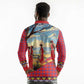 Maasai Adumu Dance Long Sleeve Polo Shirt Shuka Pattern - Kenya Safari