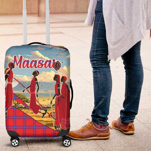 Maasai Adumu Dance Luggage Cover Shuka Pattern - Kenya Safari