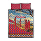 Maasai Adumu Dance Quilt Bed Set Shuka Pattern - Kenya Safari
