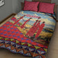 Maasai Adumu Dance Quilt Bed Set Shuka Pattern - Kenya Safari