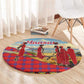 Maasai Adumu Dance Round Carpet Shuka Pattern - Kenya Safari