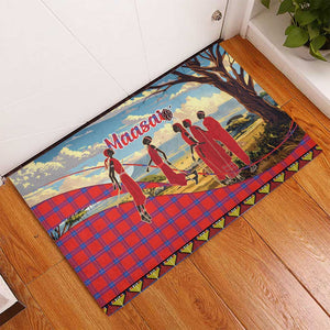 Maasai Adumu Dance Rubber Doormat Shuka Pattern - Kenya Safari