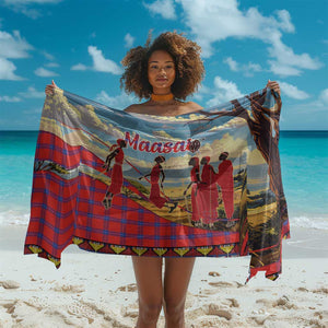 Maasai Adumu Dance Sarong Shuka Pattern - Kenya Safari