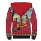 Maasai Adumu Dance Sherpa Hoodie Shuka Pattern - Kenya Safari
