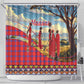Maasai Adumu Dance Shower Curtain Shuka Pattern - Kenya Safari