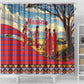 Maasai Adumu Dance Shower Curtain Shuka Pattern - Kenya Safari