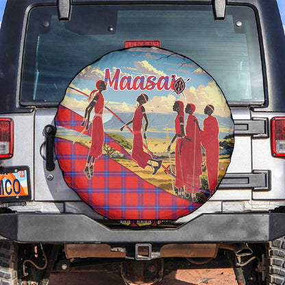 Maasai Adumu Dance Spare Tire Cover Shuka Pattern - Kenya Safari