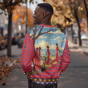 Maasai Adumu Dance Sweatshirt Shuka Pattern - Kenya Safari