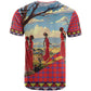 Maasai Adumu Dance T shirt Shuka Pattern - Kenya Safari