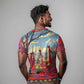 Maasai Adumu Dance T shirt Shuka Pattern - Kenya Safari