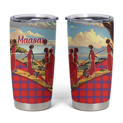 Maasai Adumu Dance Tumbler Cup Shuka Pattern - Kenya Safari
