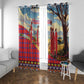 Maasai Adumu Dance Window Curtain Shuka Pattern - Kenya Safari