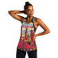 Maasai Adumu Dance Women Racerback Tank Shuka Pattern - Kenya Safari