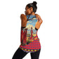 Maasai Adumu Dance Women Racerback Tank Shuka Pattern - Kenya Safari