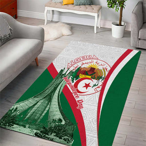 Algeria Independence Day Area Rug Coat Of Arms With Maqam Echahid
