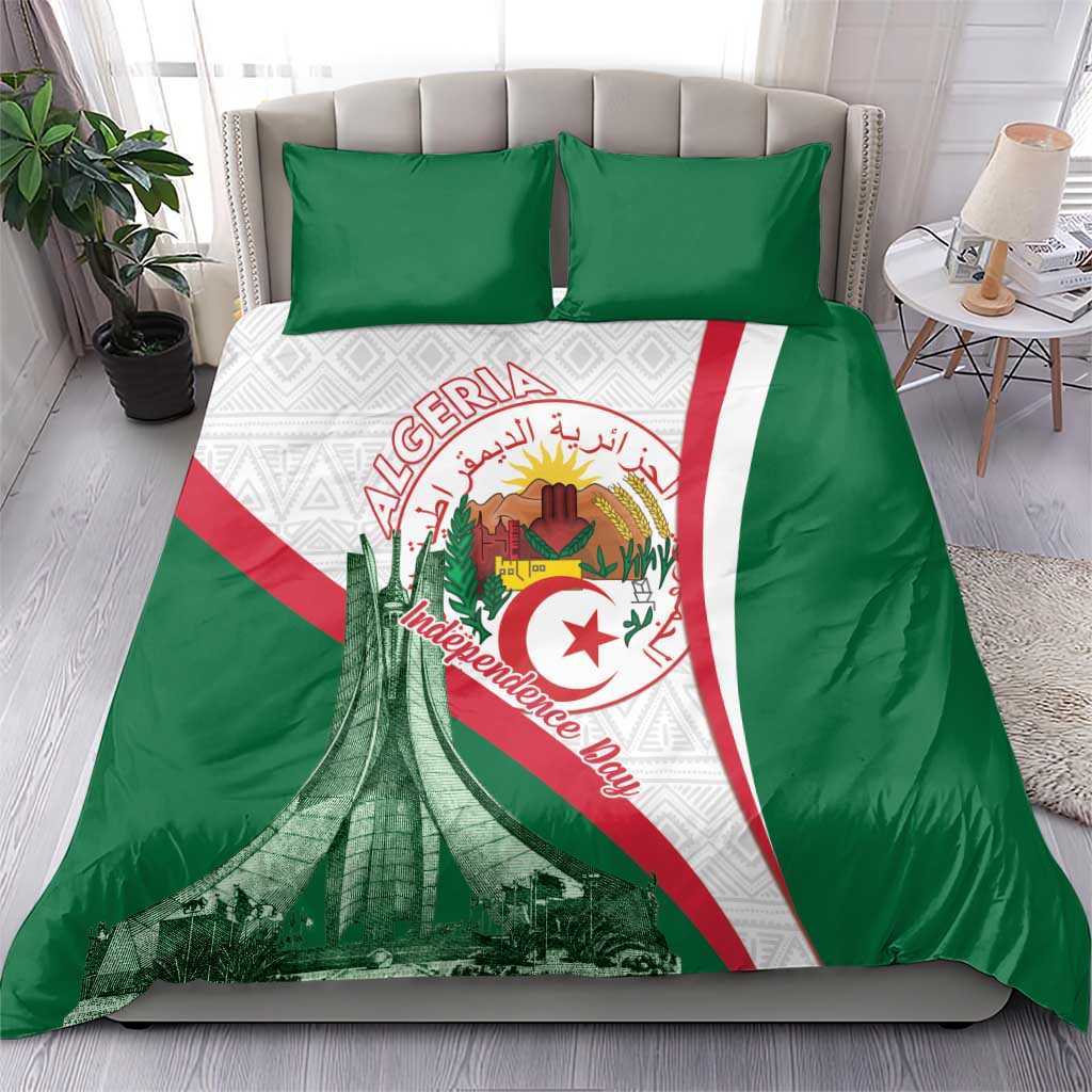 Algeria Independence Day Bedding Set Coat Of Arms With Maqam Echahid