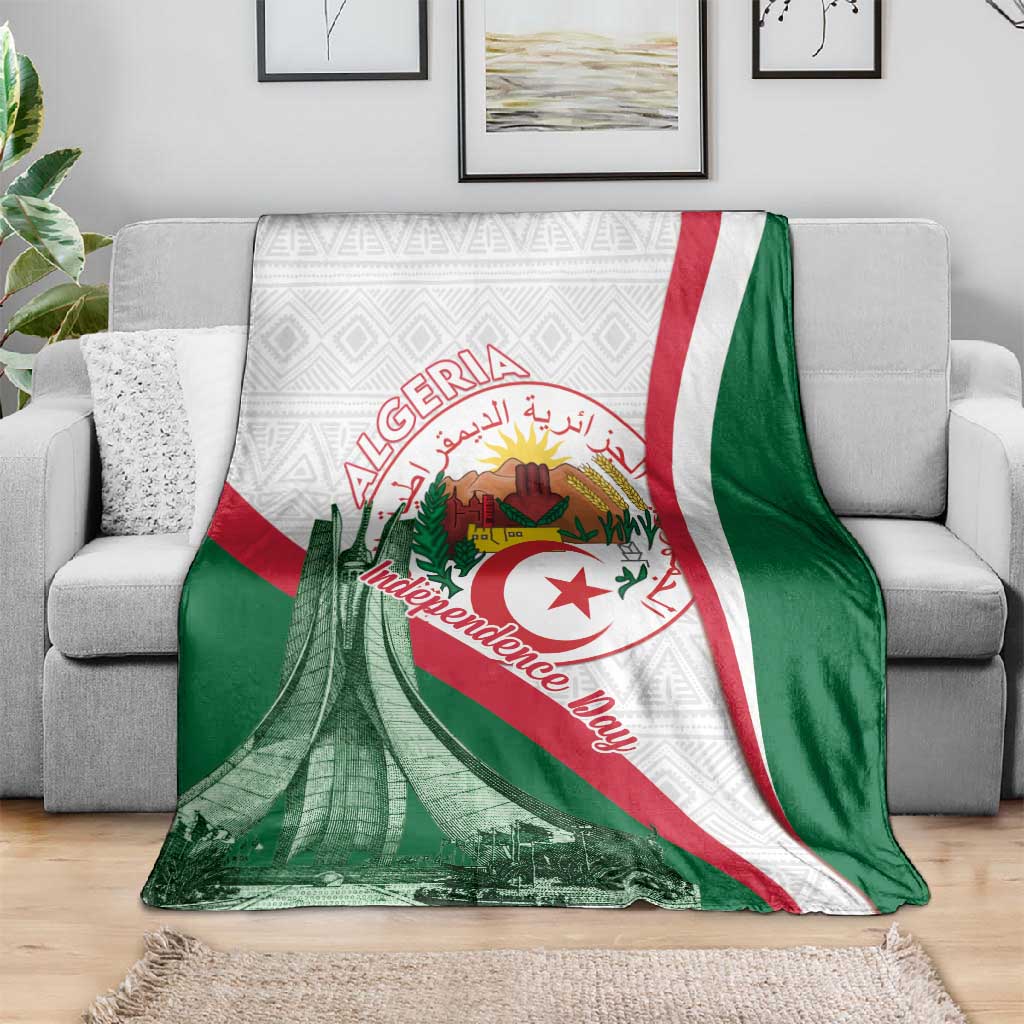 Algeria Independence Day Blanket Coat Of Arms With Maqam Echahid