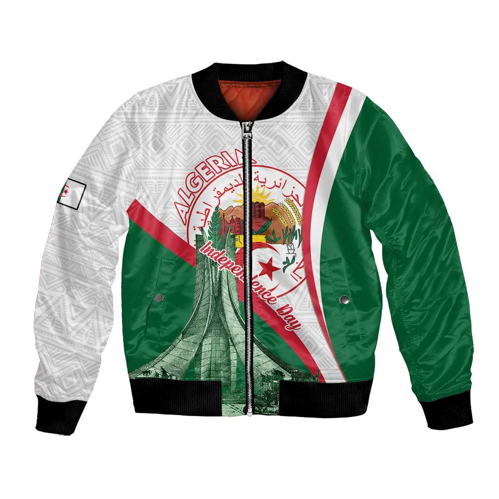 Algeria Independence Day Bomber Jacket Coat Of Arms With Maqam Echahid