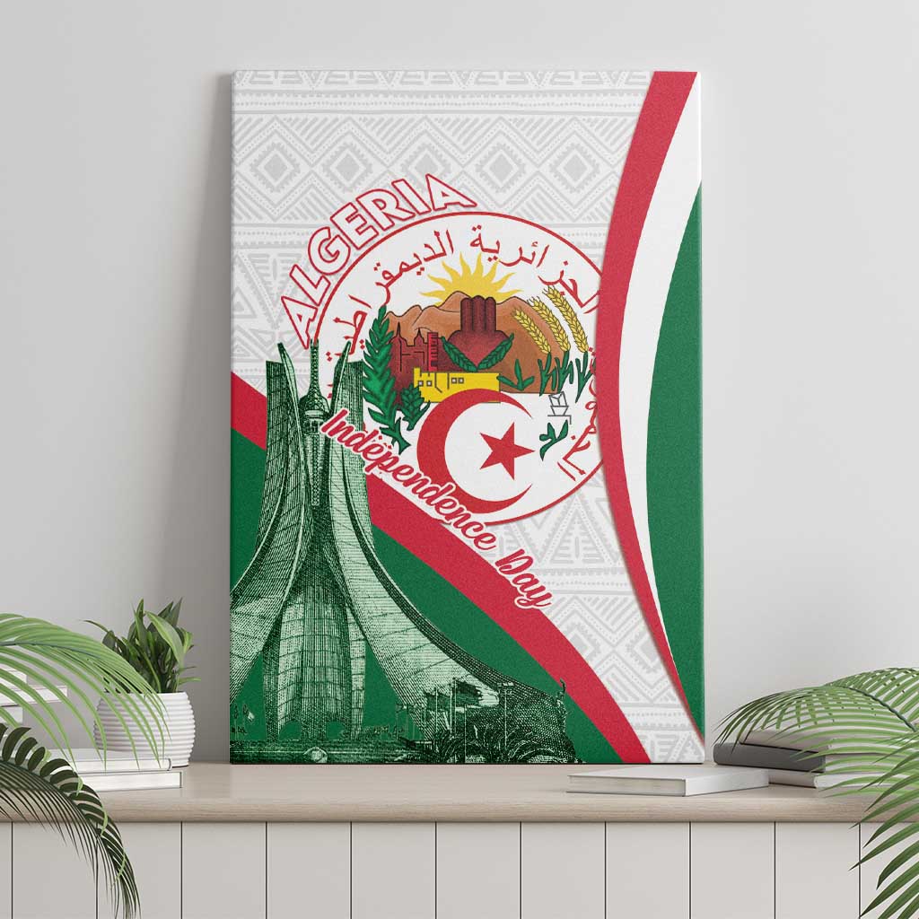 Algeria Independence Day Canvas Wall Art Coat Of Arms With Maqam Echahid