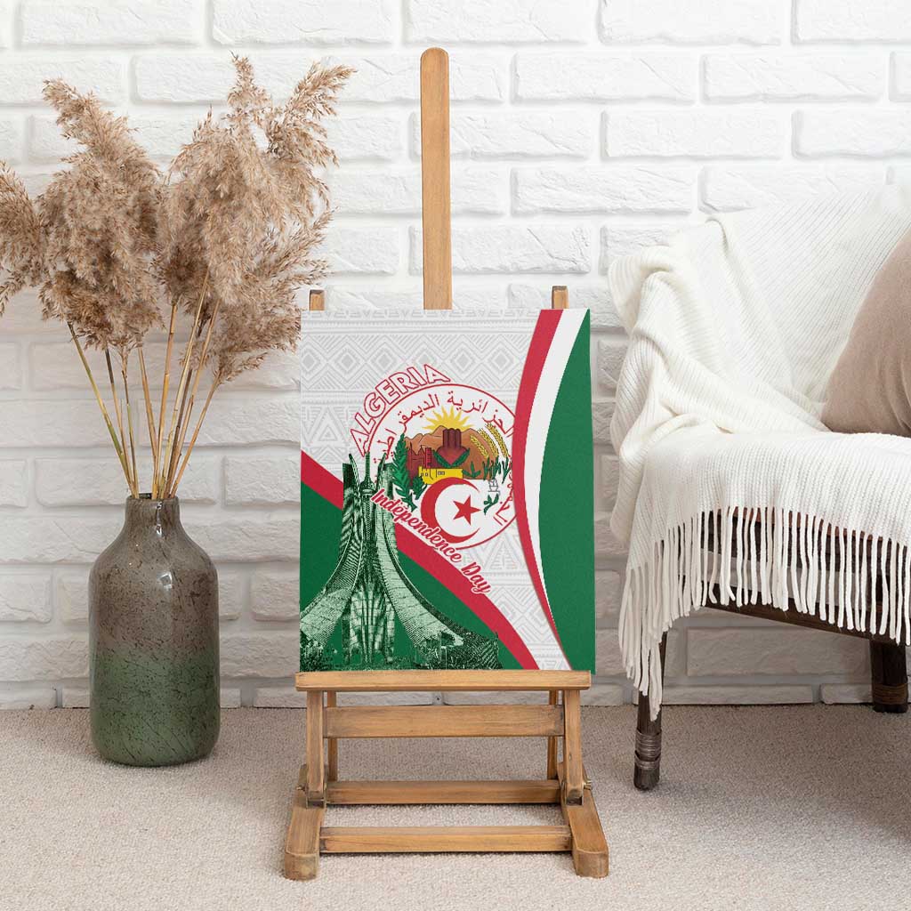 Algeria Independence Day Canvas Wall Art Coat Of Arms With Maqam Echahid